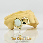 Custom 2pcs Hearts with White Opal Grillz: 925 Sterling Silver (Free Mold Kit)