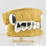 Custom Combo 2pcs and 6pcs Solid Classic Grillz: 925 Sterling Silver (Free Mold Kit)