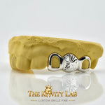 Custom 3pcs Open Face x Starburst Cuts Grillz: 925 Sterling Silver (Free Mold Kit)