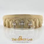 Custom 4pcs 3D Cross Trio Grillz: 925 Sterling Silver (Free Mold Kit)