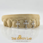 Custom 4pcs 3D Cross Trio Grillz: 925 Sterling Silver (Free Mold Kit)
