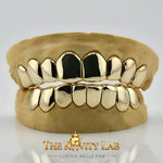 Custom Fit Plain Solid with Permanent Cuts Grillz: 925 Sterling Silver (Free Mold Kit)