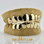 Custom Fit Plain Solid with Permanent Cuts Grillz: 925 Sterling Silver (Free Mold Kit)