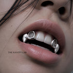 Custom 4pcs Open Face with Extended Fangs: 925 Sterling Silver (Free Mold Kit)