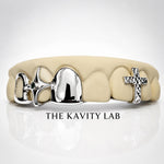Custom 6pc with 3D Star x Cross Grillz: 925 Sterling Silver (Free Mold Kit)