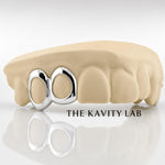 Custom 2pcs Open Face Grillz: 925 Sterling Silver (Free Mold Kit)