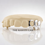 Custom 3pcs Open-Face, Star Cutout & Solid Grillz: 925 Sterling Silver (Free Mold Kit)
