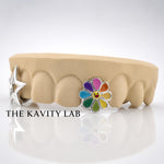 Custom 4pcs Cosmic Bloom Grillz: 925 Sterling Silver (Free Mold Kit)