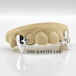 Custom 4pcs Star x Extended Fangs Grillz: 925 Sterling Silver (Free Mold Kit)