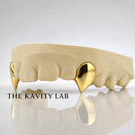 Custom 2pcs Solid & Extended Fangs Grillz: 925 Sterling Silver (Free Mold Kit)