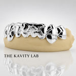 Custom 8pcs 3D Nugget Earthquake Grillz: 925 Sterling Silver (Free Mold Kit)