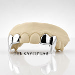 Custom 4pcs Supper Long Fangs Grillz: 925 Sterling Silver (Free Mold Kit)