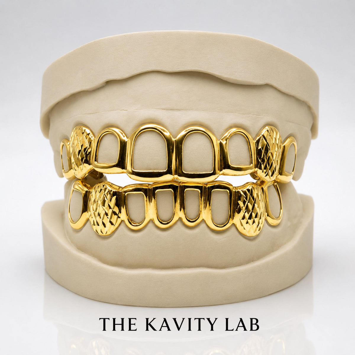 Custom 8pcs Diamond Cut x Open Face Grillz: 925 Sterling Silver (Free Mold Kit)