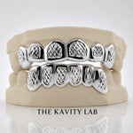 Custom 6pcs Diamond Cuts and Dust Box Grillz: 925 Sterling Silver (Free Mold Kit)