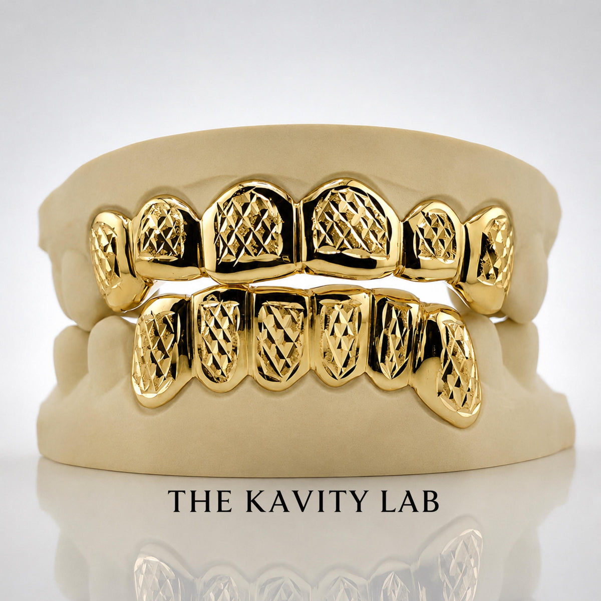Custom 6pcs Diamond Cuts and Dust Box Grillz: 925 Sterling Silver (Free Mold Kit)