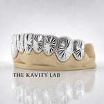 Custom 8pcs Starburst Cuts and Dust Grillz: 925 Sterling Silver (Free Mold Kit)