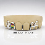 Custom 6pcs Flower Letter Grillz: 925 Sterling Silver (Free Mold Kit)
