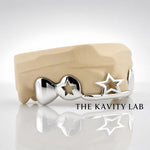 Custom 6pcs 3D Star with Open Star Grillz: 925 Sterling Silver (Free Mold Kit)