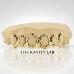 Custom 6pcs Open Face x Diamond Cuts Grillz: 925 Sterling Silver (Free Mold Kit)