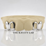 Custom 4pcs Solid Class with Open Face Grillz: 925 Sterling Silver (Free Mold )