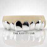 Custom 8pcs Solid Classic with Perm Cuts Grillz: 925 Sterling Silver (Free Mold Kit)