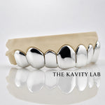 Custom 8pcs Solid Classic with Perm Cuts Grillz: 925 Sterling Silver (Free Mold Kit)
