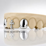 Custom 4pcs  Solid Caps and Cross Grillz: 925 Sterling Silver (Free Mold Kit)
