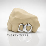 Custom 2pc Open Heart with Open Face Grillz: 925 Sterling Silver (Free Mold Kit)