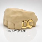 Custom 2pc Open Heart with Open Face Grillz: 925 Sterling Silver (Free Mold Kit)