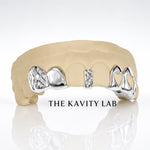 Custom 8pc Gap Filler x Open Hearts and Diamond Cut Grillz: 925 Sterling Silver (Free Mold Kit)