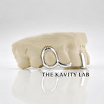 Custom 3pcs Open Face with Gap Filled Grillz: 925 Sterling Silver (Free Mold Kit)