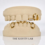 Custom 3on6 Moissanite Tip and Bar Grillz: 925 Sterling Silver (Free Mold Kit)