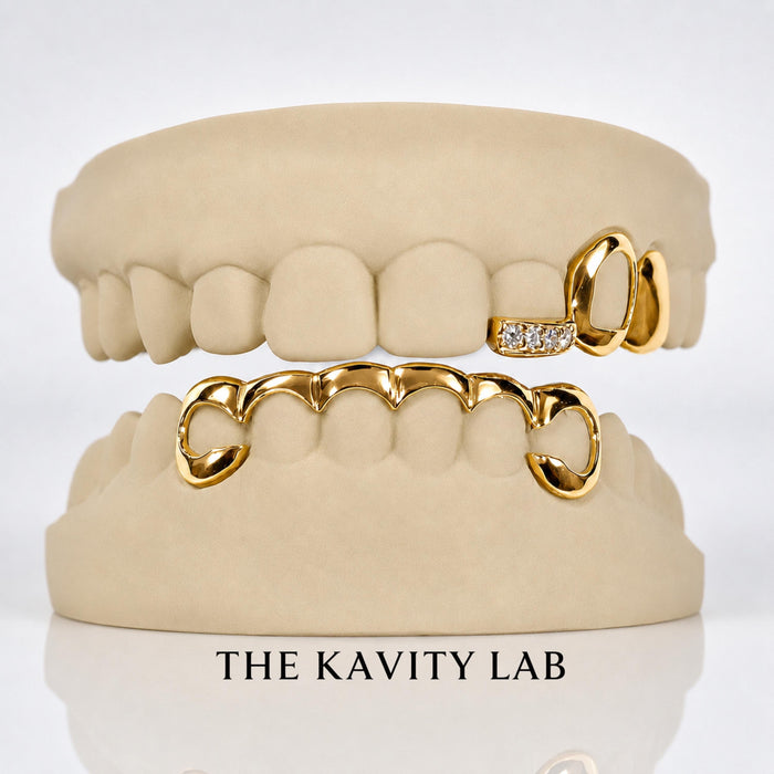 Custom 3on6 Moissanite Tip and Bar Grillz: 925 Sterling Silver (Free Mold Kit)