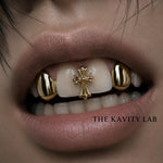 Custom 4pcs  Solid Caps and Cross Grillz: 925 Sterling Silver (Free Mold Kit)