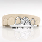 Custom 3pcs Open Face and Starburst Cuts Grillz: 925 Sterling Silver (Free Mold Kit)