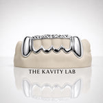 Custom 6pcs Open Face with Diamond Cuts Grillz: 925 Sterling Silver (Free Mold Kit)