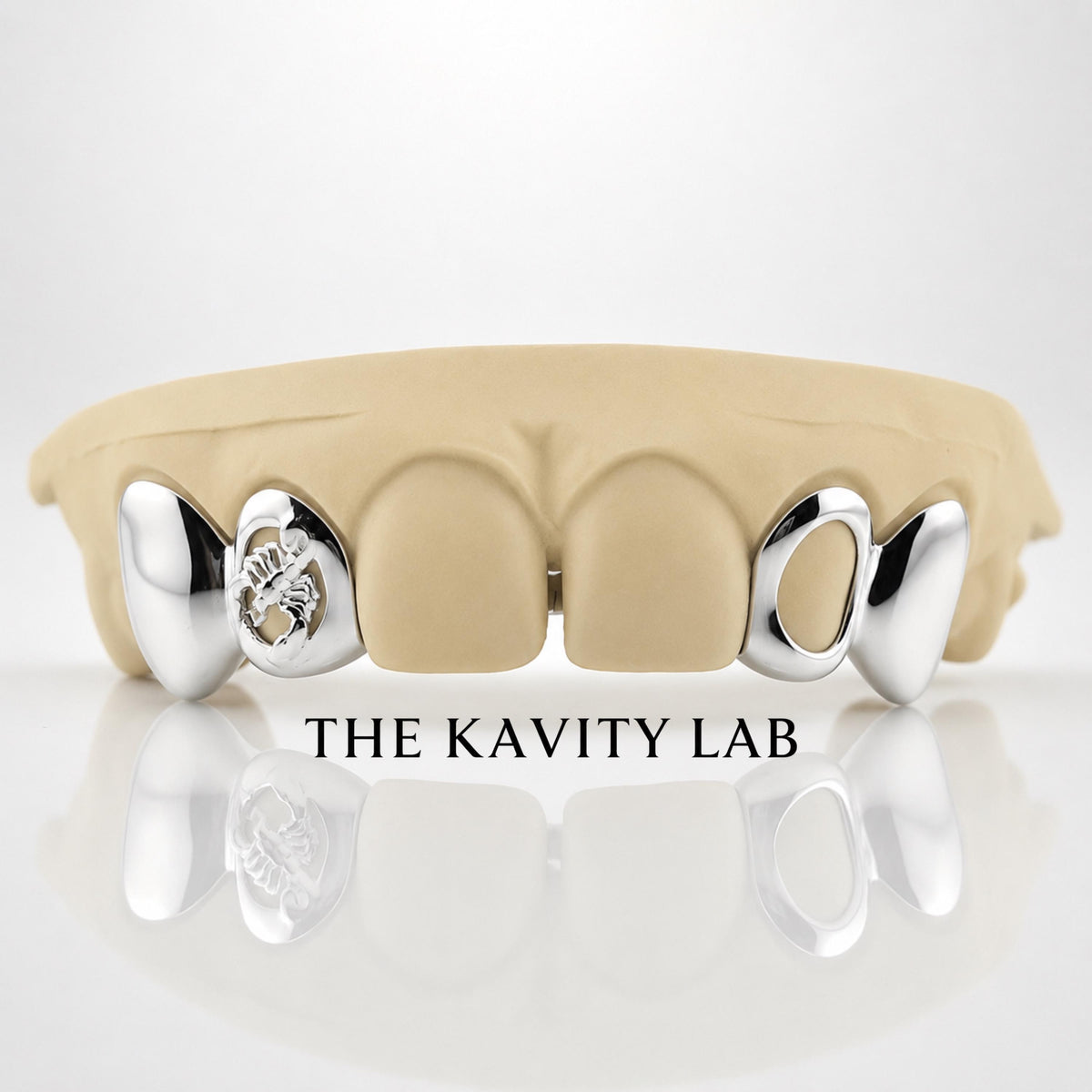 Custom 4pcs Scorpion Bite Grillz: 925 Sterling Silver (Free Mold Kit)
