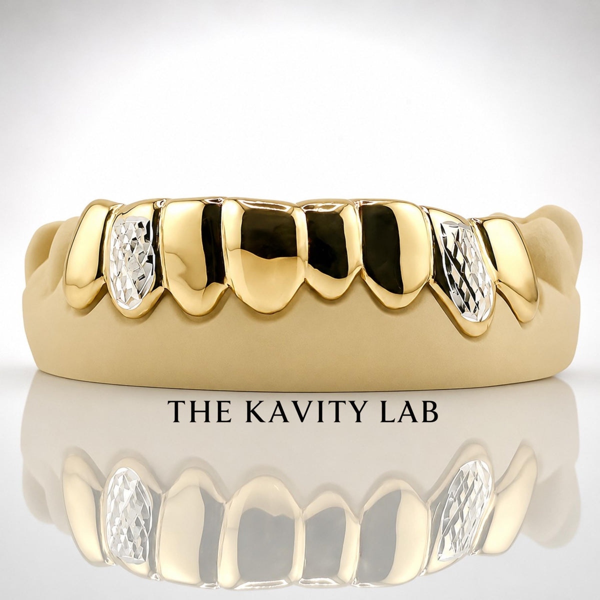 Custom 8pcs Solid x White Diamond Cuts Grillz: 925 Sterling Silver (Free Mold Kit)