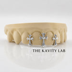 Custom 4pcs 3D Cross Trio Grillz: 925 Sterling Silver (Free Mold Kit)