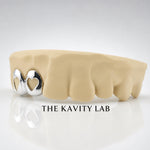 Custom 2pcs Double Open Hearts Grillz: 925 Sterling Silver (Free Mold Kit)