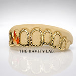 Custom 8pcs 3D Flame x 3D Number Grillz: 925 Sterling Silver (Free Mold Kit)