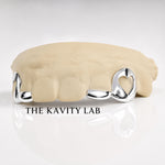 Custom 4pcs Open Hearts Grillz: 925 Sterling Silver ( Free Mold Kit)