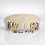 Custom 4pcs Opal & Heart Cutout Fangs: 925 Sterling Silver (Free Mold Kit)