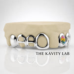 Custom 8pcs Smiley Flower Enamel Grillz: 925 Sterling Silver (Free Mold Kit)