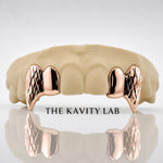 Custom 4pcs Diamond Cuts and Extended Fangs Grillz: 925 Sterling Silver (Free Mold Kit)