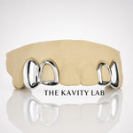 Custom 4pcs Solid Class with Open Face Grillz: 925 Sterling Silver (Free Mold )