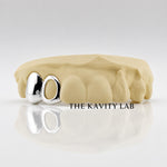 Custom 2pcs Solid x Open Face Grillz: 925 Sterling Silver (Free Mold Kit)