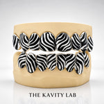 Custom 3D Zebra Stripe with ENAMEL Painting GRILLZ: 925 Sterling Silver (Free Mold Kit)