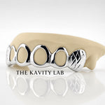 Custom 6pcs Diamond Cut and Open Face Grillz: 925 Sterling Silver (Free Mold Kit)