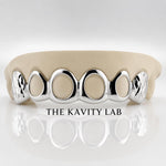 Custom 6pcs Diamond Cut and Open Face Grillz: 925 Sterling Silver (Free Mold Kit)